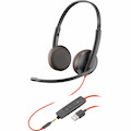 Poly Blackwire 3225 Wired Over-the-head, Over-the-ear Stereo Headset - Black