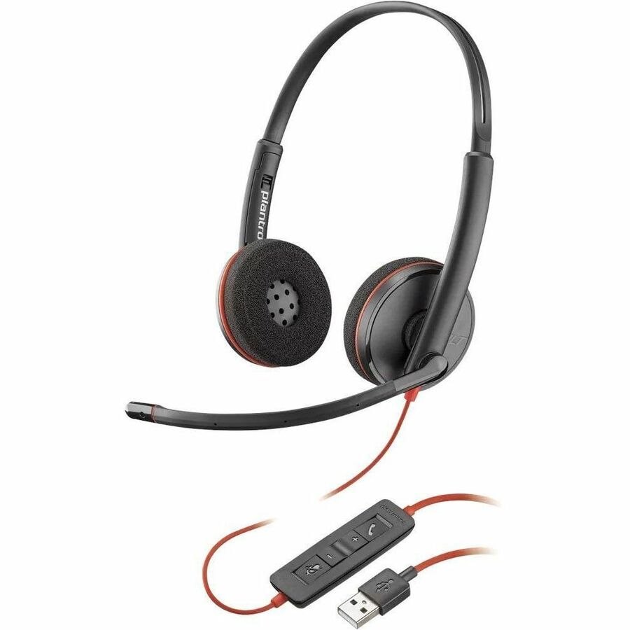 Poly Blackwire C3220 USB-A Black Headset TAA (Bulk)