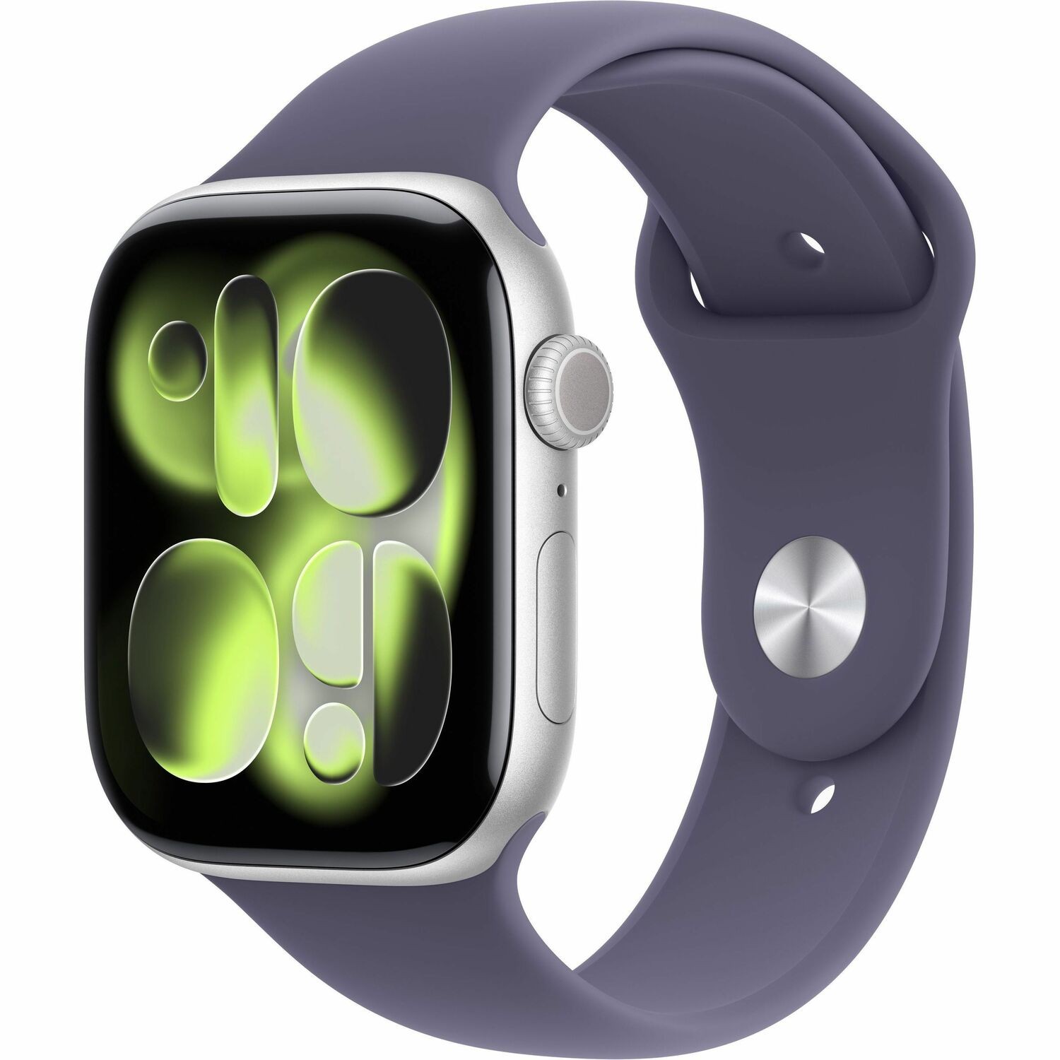 Apple Watch Series 11�GPS + Cellular 46MM Silver Aluminium Case With Purple Fog Sport Band - S/M