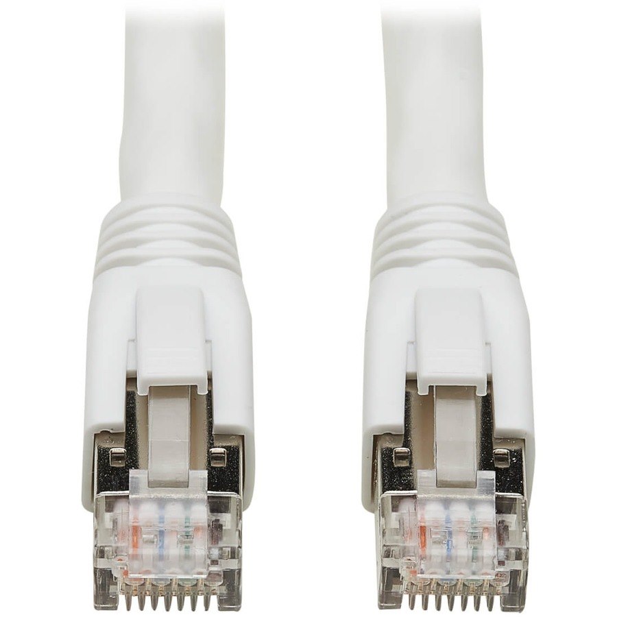 Eaton Tripp Lite Series Cat8 25G/40G-Certified Snagless Shielded S/FTP Ethernet Cable (RJ45 M/M), PoE, White, 50 ft. (15.24 m), TAA