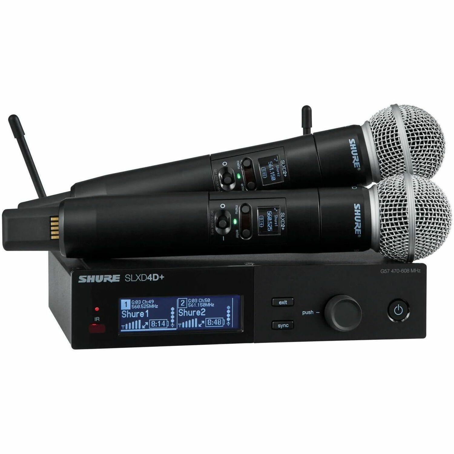 Shure SLX-D+ Digital 2-Channel Wireless Microphone System, Includes 1 SLXD4D+ Dual Rec