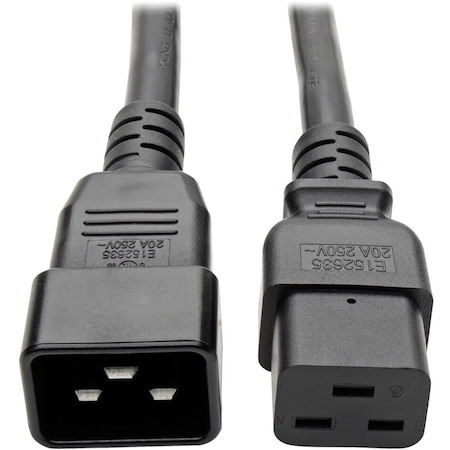 Eaton Tripp Lite Series Power Extension Cord/Splitter, 2 x C19 to C20 Y Splitter - Heavy-Duty, 20A, 250V, 12 AWG, 6 ft. (1.83 m), Black