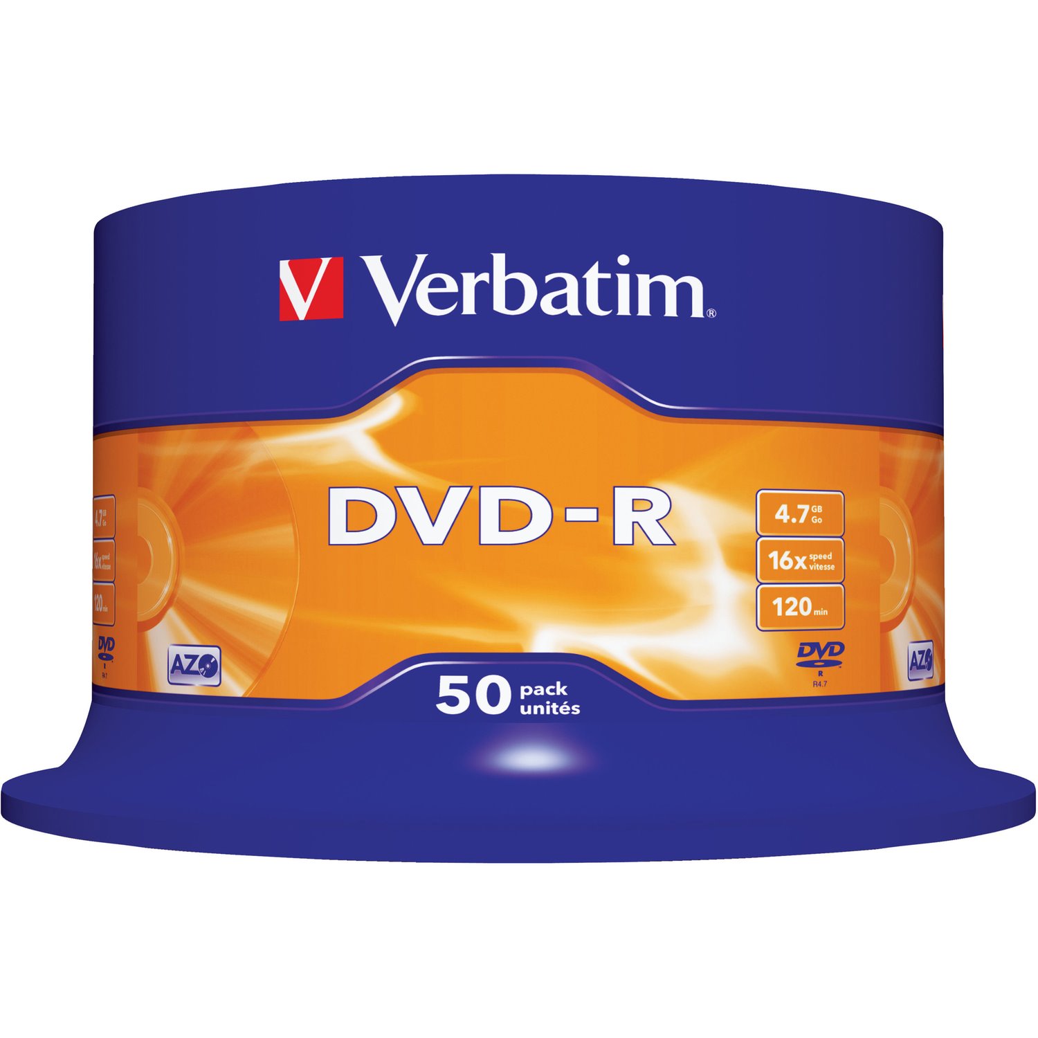 Verbatim 43548 DVD Recordable Media - DVD-R - 16x - 4.70 GB - 50 Pack Spindle