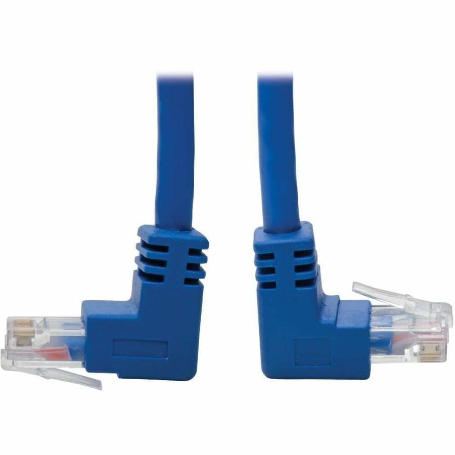 Eaton Tripp Lite Series Up/Down-Angle Cat6 Gigabit Molded UTP Ethernet Cable (RJ45 Up-Angle M to RJ45 Down-Angle M), Blue, 5 ft. (1.52 m)