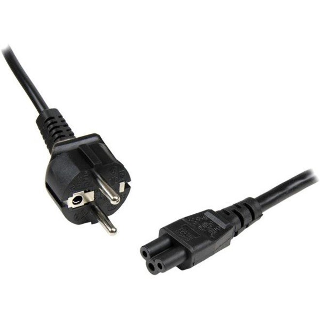 StarTech.com 2m 3 Prong Laptop Power Cord Schuko CEE7 to C5 Clover Leaf Power Cable Lead