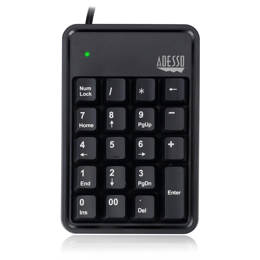 Adesso 19-Key Mechanical Keypad with 3-Port USB Hub