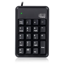 Adesso 19-Key Mechanical Keypad with 3-Port USB Hub