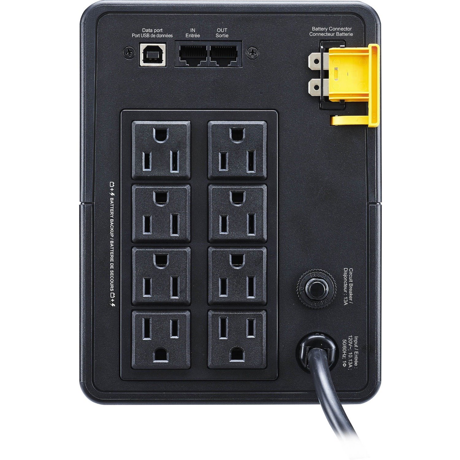 APC Back UPS, 1200VA/650W, Tower, 120V, 8x NEMA 5-15R outlets, USB Type A + C Ports, User Replaceable Battery