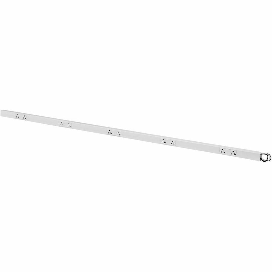 Hubbell Premise Wiring Raceway, PlugTrak, 20A 125V, 5' Length, 5 Duplex Receptacles, Two Circuit, White