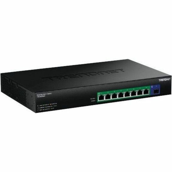 TRENDnet 9-Port 2.5G GaN Power PoE++ Switch with 10G SFP+ Port (480W), TPE-BG5091, 8 x 2.5G PoE++ Ports, 1 x 10G SFP+ Port, 480W, 60Gbps, NDAA TAA Compliant for Government use, Lifetime Protection