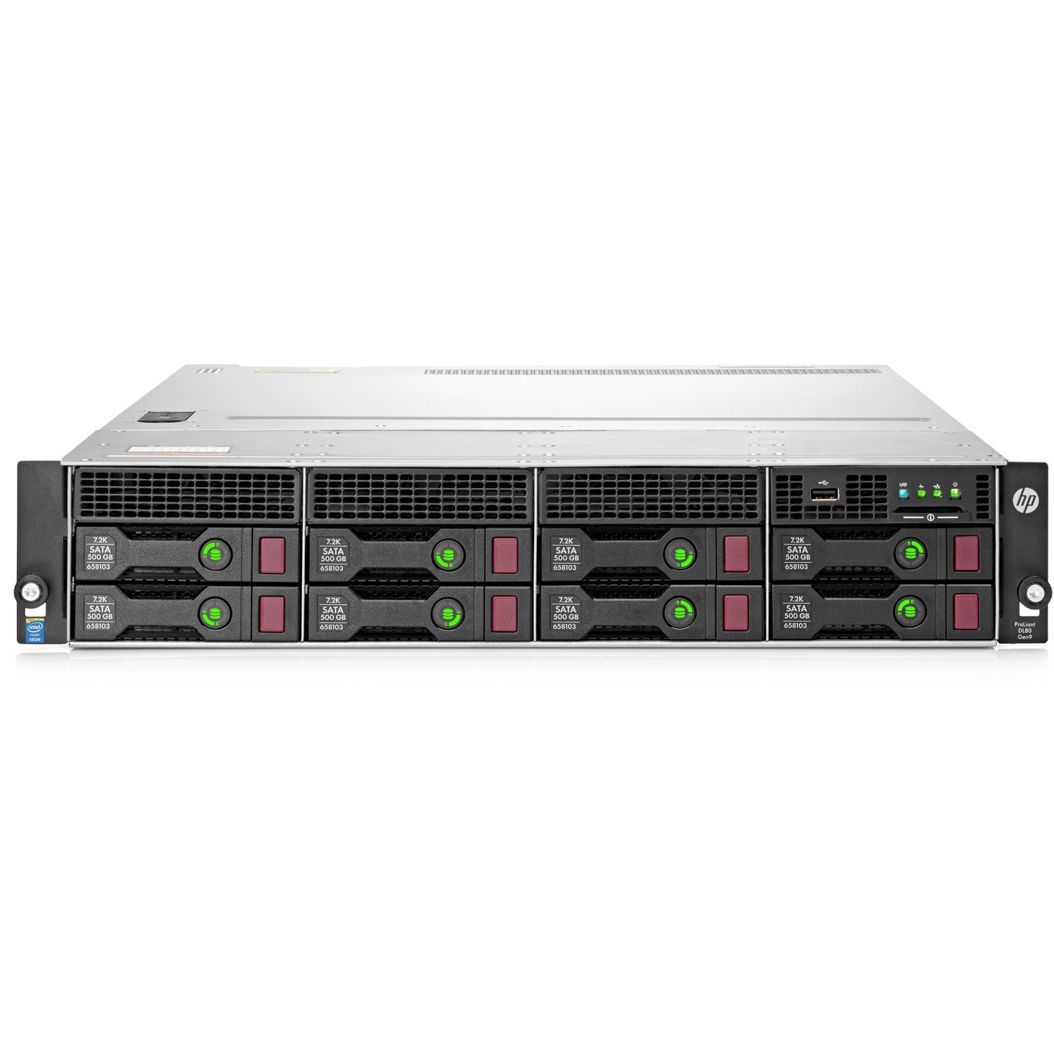 HPE ProLiant DL80 G9 2U Rack Server - 1 Xeon E5-2609 v3 1.90 GHz - 8 GB RAM - 12Gb/s SAS, Serial ATA Controller