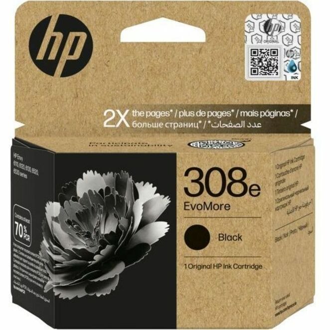 HP EvoMore 308e Original Standard Yield Thermal Inkjet Ink Cartridge - Black - 1 Pack