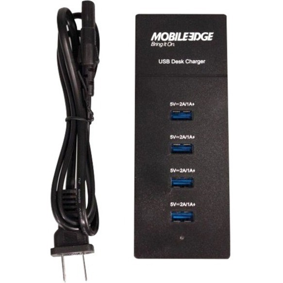 Mobile Edge Universal 4-Port 6A USB Desktop Smart Charger With Reversible USB Ports