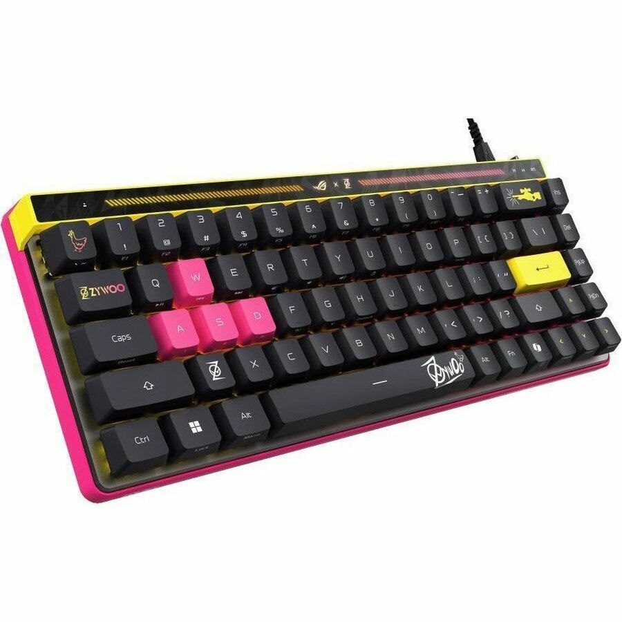 Asus ROG Falchion Ace HFX ZywOo Edition Gaming Keyboard - Cable Connectivity - USB 2.0 Type A Interface - RGB LED - Black