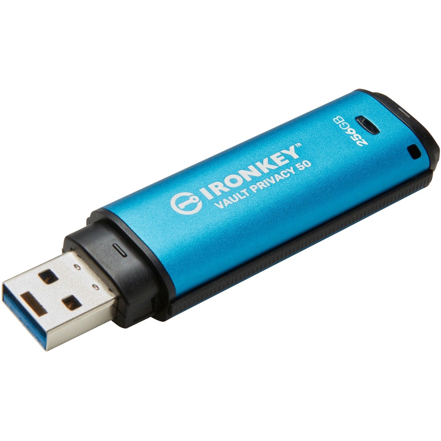 IronKey Vault Privacy 50 Series IKVP50 256 GB USB 3.2 (Gen 1) Type A Flash Drive - Blue - 256-bit AES - TAA Compliant