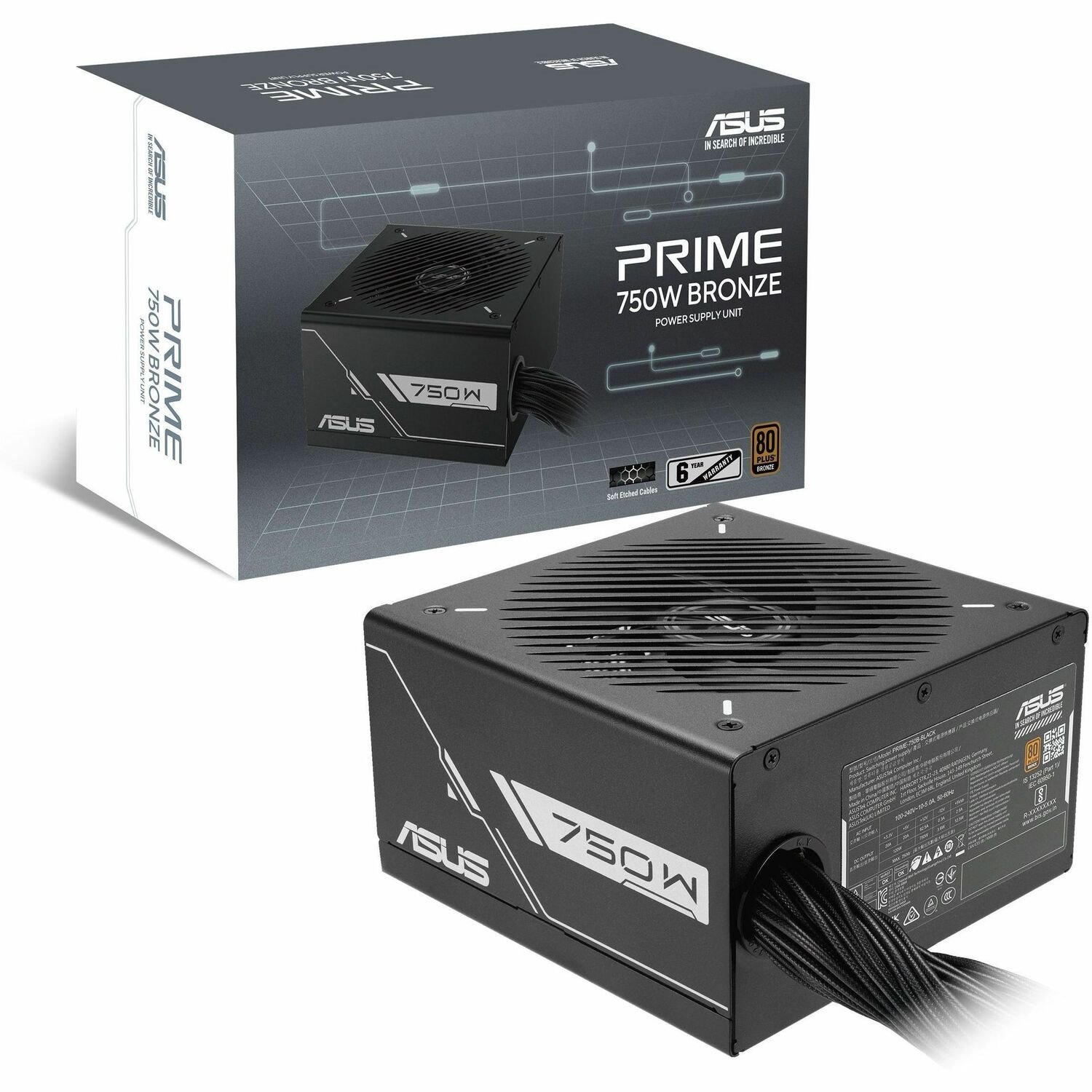 Asus PRIME PRIME-750B-BLACK ATX12V Modular Power Supply - 750 W