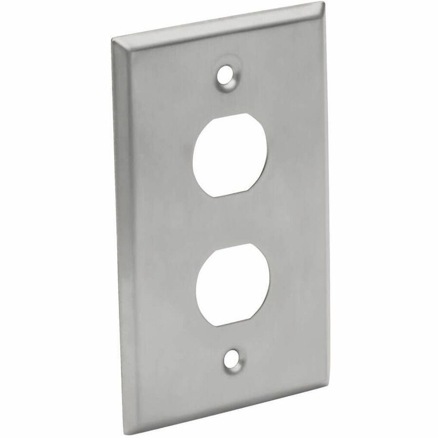 Eaton Tripp Lite Series 2-Port Single Gang Faceplate, Stainless Steel, Industrial Grade, IP44, TAA