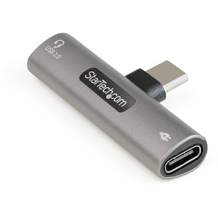 StarTech.com USB C Audio & Charge Adapter, USB-C Audio Adapter, USB C Audio Headset Port and USB Type-C PD Charger, For USB-C Phone/Tablet