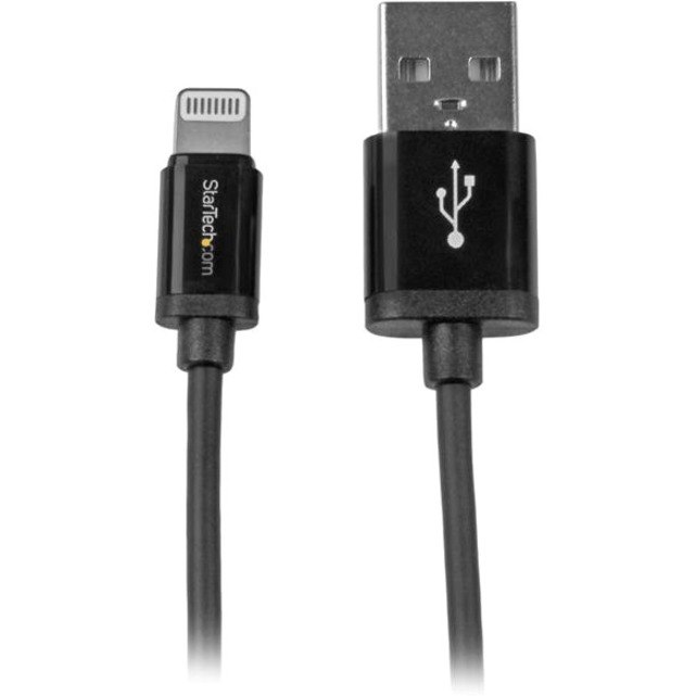 StarTech.com 1m (3ft) Black AppleÂ&reg; 8-pin Lightning Connector to USB Cable for iPhone / iPod / iPad