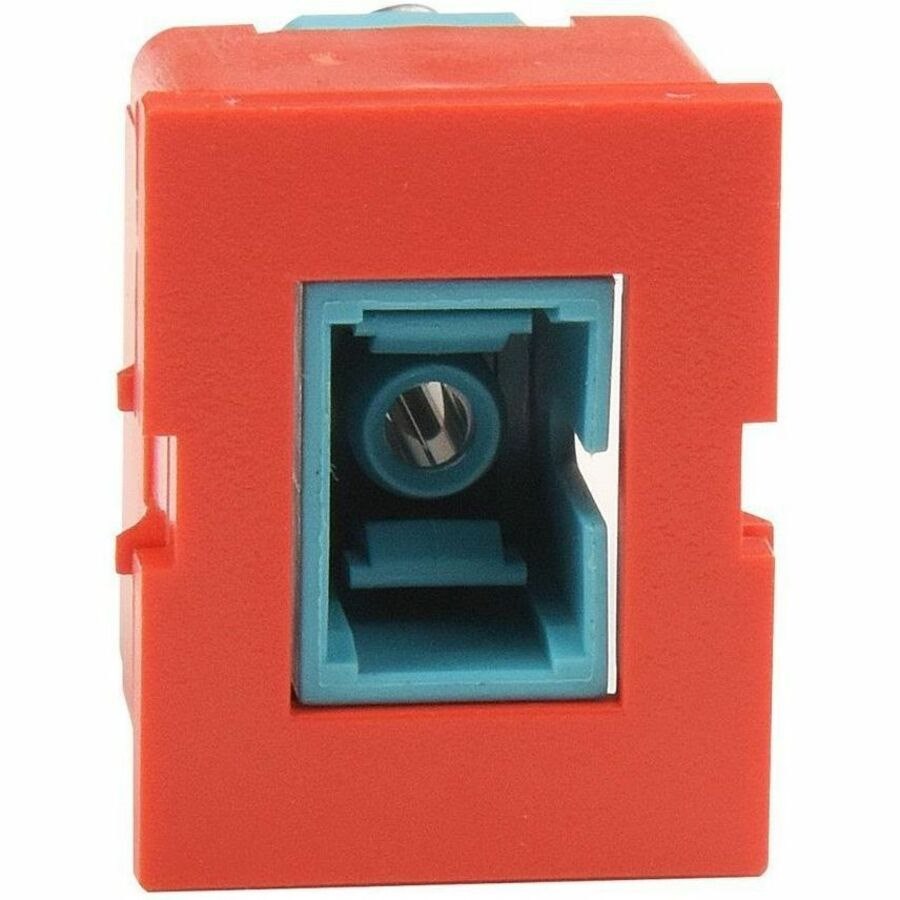 Ortronics TracJack Module, 1-SC Simplex Multimode, Aqua adapter, Red