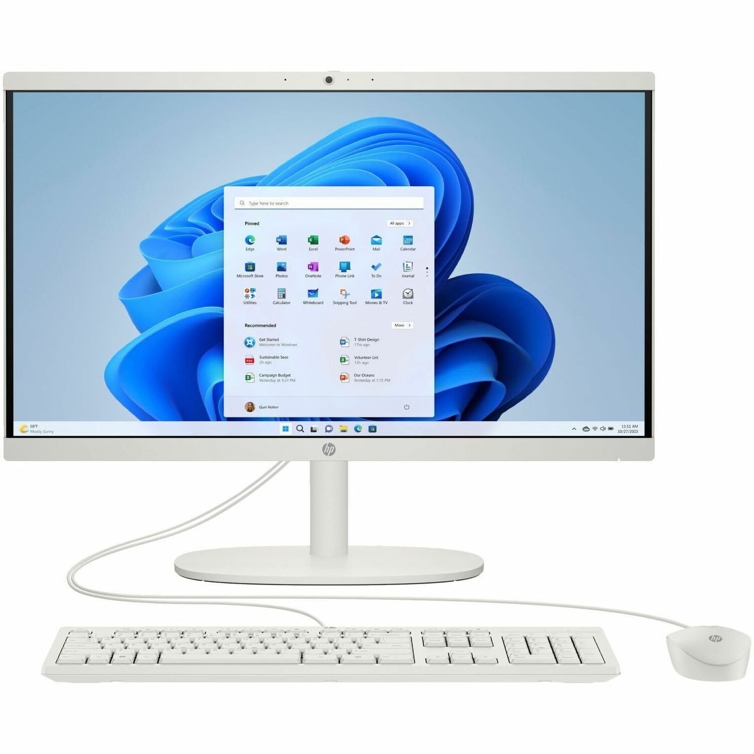 HP 22-dg0000i 22-dg0140 All-in-One Computer - Intel N-Series N200 - 8 GB - 512 GB SSD - 21.5" Full HD - Desktop - Cashmere White