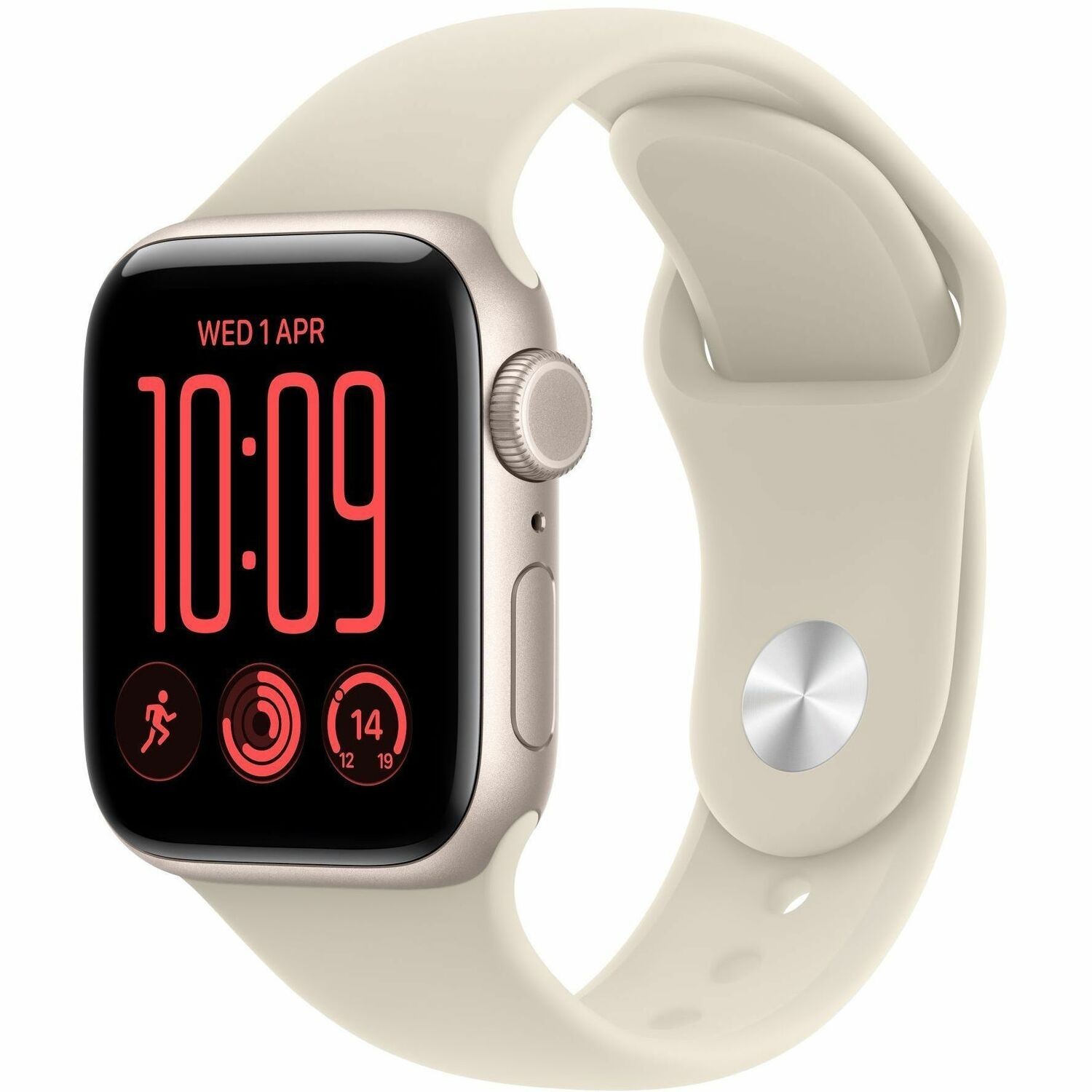 Apple Watch SE 3 Smart Watch - 40 mm Case Height - 34 mm Case Width - Starlight Case Color - Sand Band Color - Aluminium Case Material - Rubber Band Material - Wireless LAN - 5G - LTE