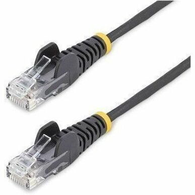 StarTech.com 15m Black Slim CAT6 Ethernet Cable, Snagless RJ45, UTP, LSZH, 28AWG Pure Bare Copper, Slim Network Patch Cord, Fluke Tested