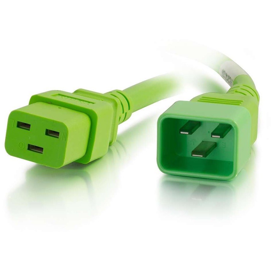 C2G 10ft 12AWG Power Cord (IEC320C20 to IEC320C19) - Green