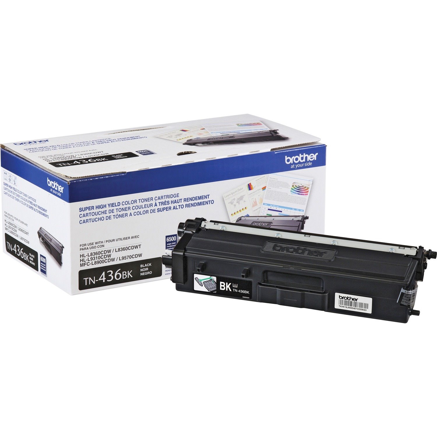 Brother TN436BK Original Laser Toner Cartridge - Black - 1 Each