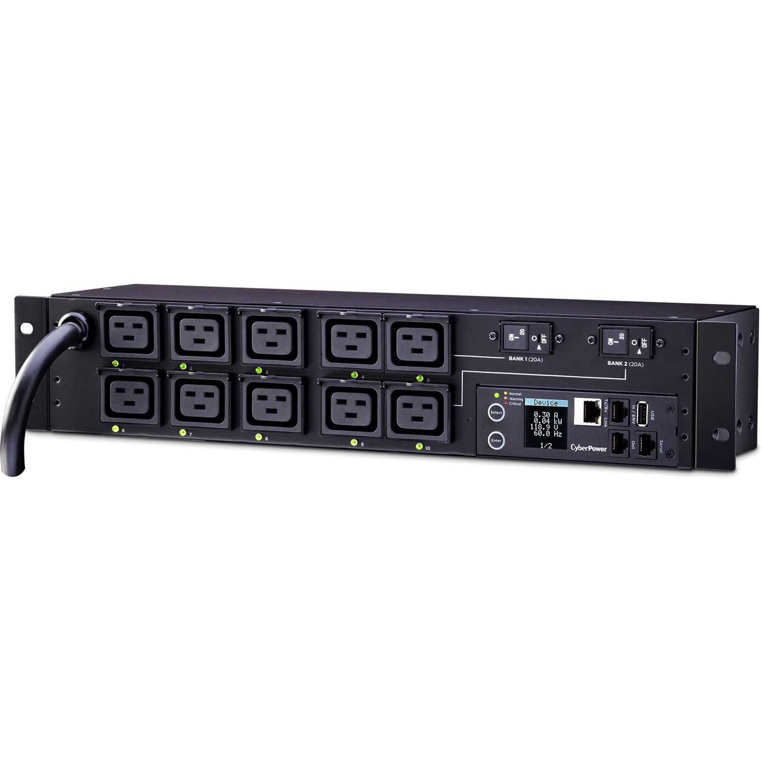 CyberPower PDU81009 200 - 240 VAC 30A Switched Metered-by-Outlet PDU