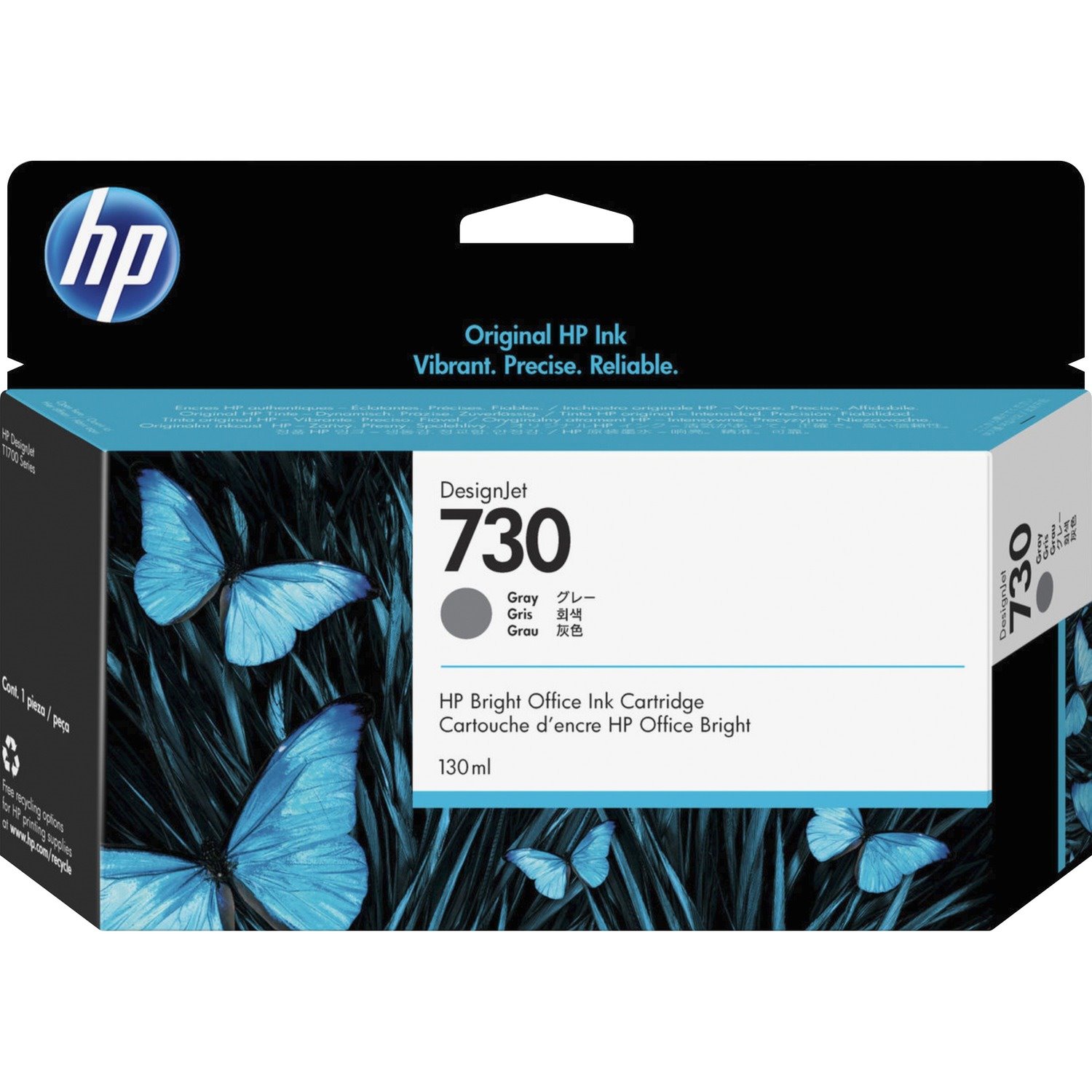 HP 730 (P2V66A) Original Inkjet Ink Cartridge - Gray - 1 Each