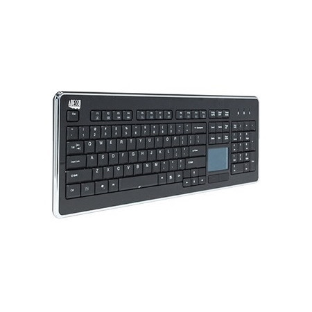 Adesso SlimTouch AKB-440UB Keyboard - Cable Connectivity - USB Interface - TouchPad - English, French, English (US) - Black