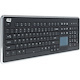 Adesso SlimTouch AKB-440UB Keyboard - Cable Connectivity - USB Interface - TouchPad - English, French, English (US) - Black