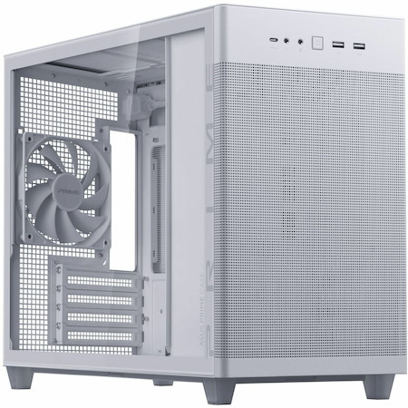 Asus AP201 ASUS PRIME CASE TG Computer Case - Micro ATX, Mini ITX Motherboard Supported - Tower - Tempered Glass - White