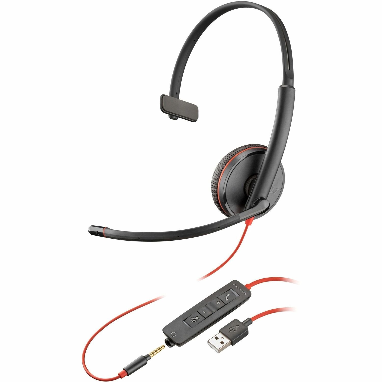 Poly Blackwire 3215 Monaural USB-A Headset TAA