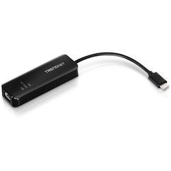 TRENDnet USB-C 3.1 to 2.5GBASE-T Ethernet Adapter, TUC-ET2G, NDAA & TAA Compliant, Windows & Mac Compatible, USB Type-C to USB-A Converter Included, Up to 2.5Gbps Speeds, Black