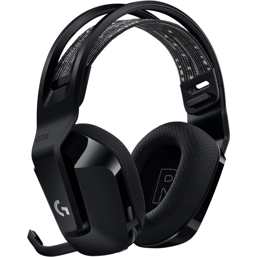 Logitech G733 Lightspeed Wireless RGB Gaming Headset Black USB Headphones Frequency Response: 20 Hz - Detchable Cardioid Unidirectional Microphone
