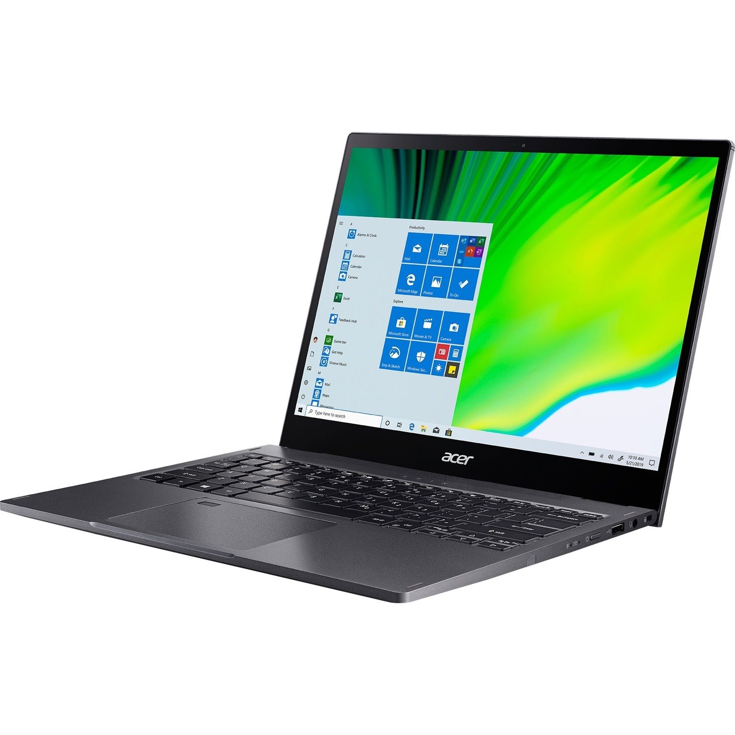 Acer Spin 5 SP513-54N SP513-54N-70PU 13.5" Touchscreen Convertible 2 in 1 Notebook - Intel Core i7 10th Gen i7-1065G7 - 16 GB - 512 GB SSD - English Keyboard - Steel Gray