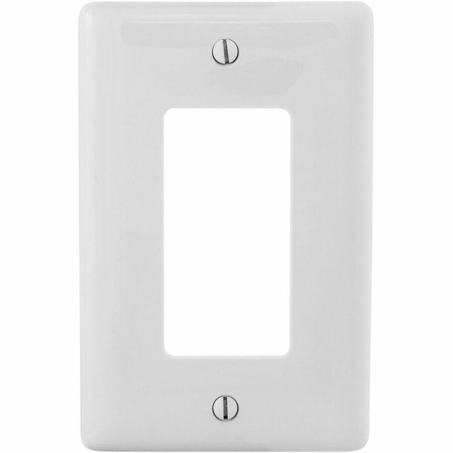 Bryant Wallplates and Box Covers, Wallplates, Nylon, 1-Gang, Jumbo, Decorator, White