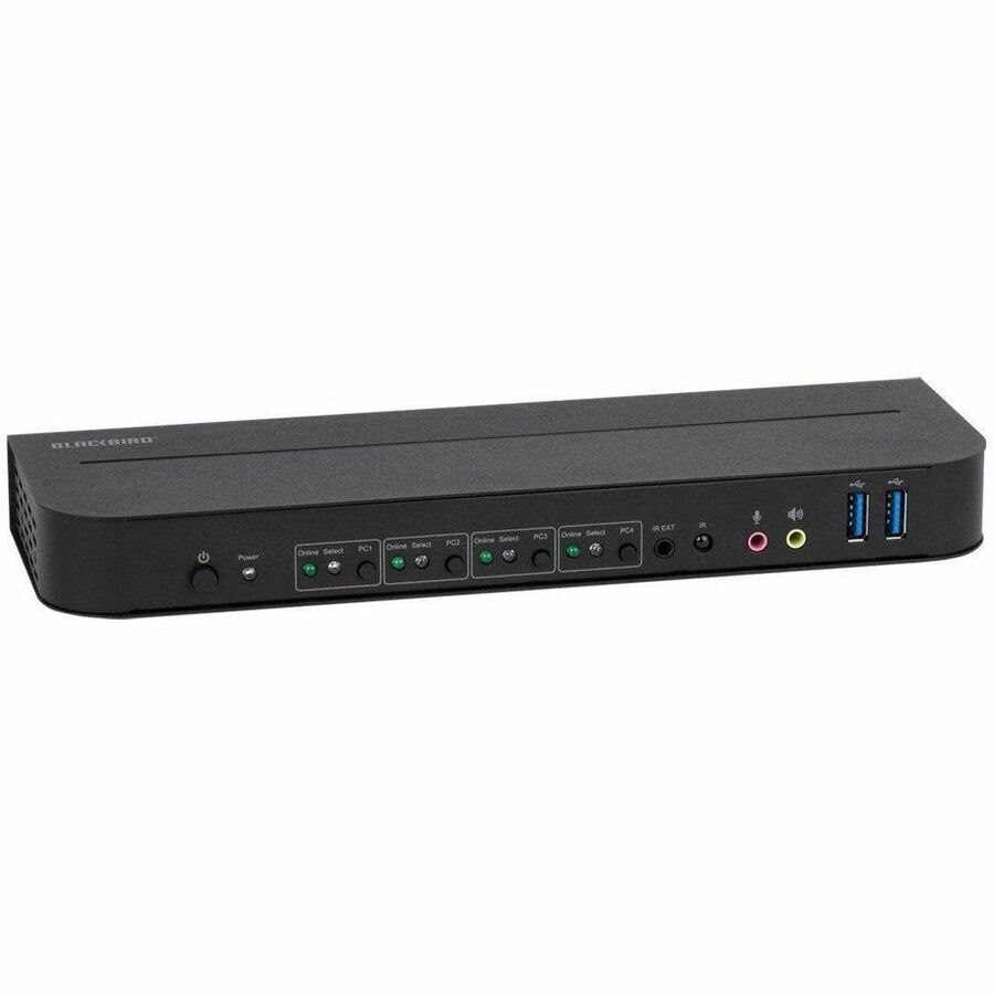 Monoprice Blackbird 4K60 4x1 KVM Switch with DisplayPort 1.4 and USB 3.0, Supports HDR, HDCP 2.2, YCbCr 4:4:4