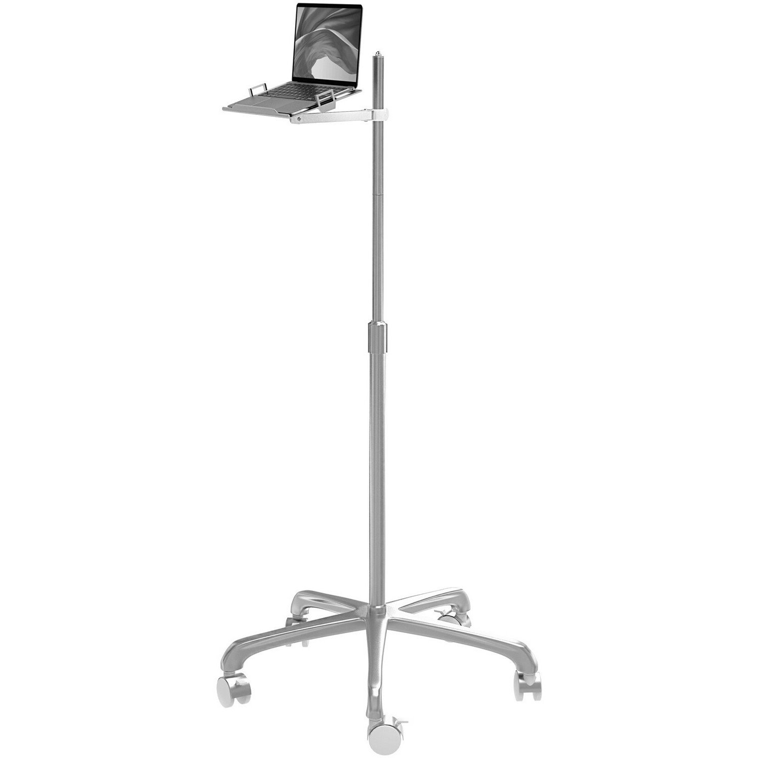 CTA Digital Height-Adjustable Floor Stand with Laptop Holder