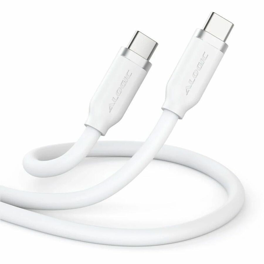 Elements Silicone 5A/240W USB2 USB-C to C Male Cable with cable tie White 2m
