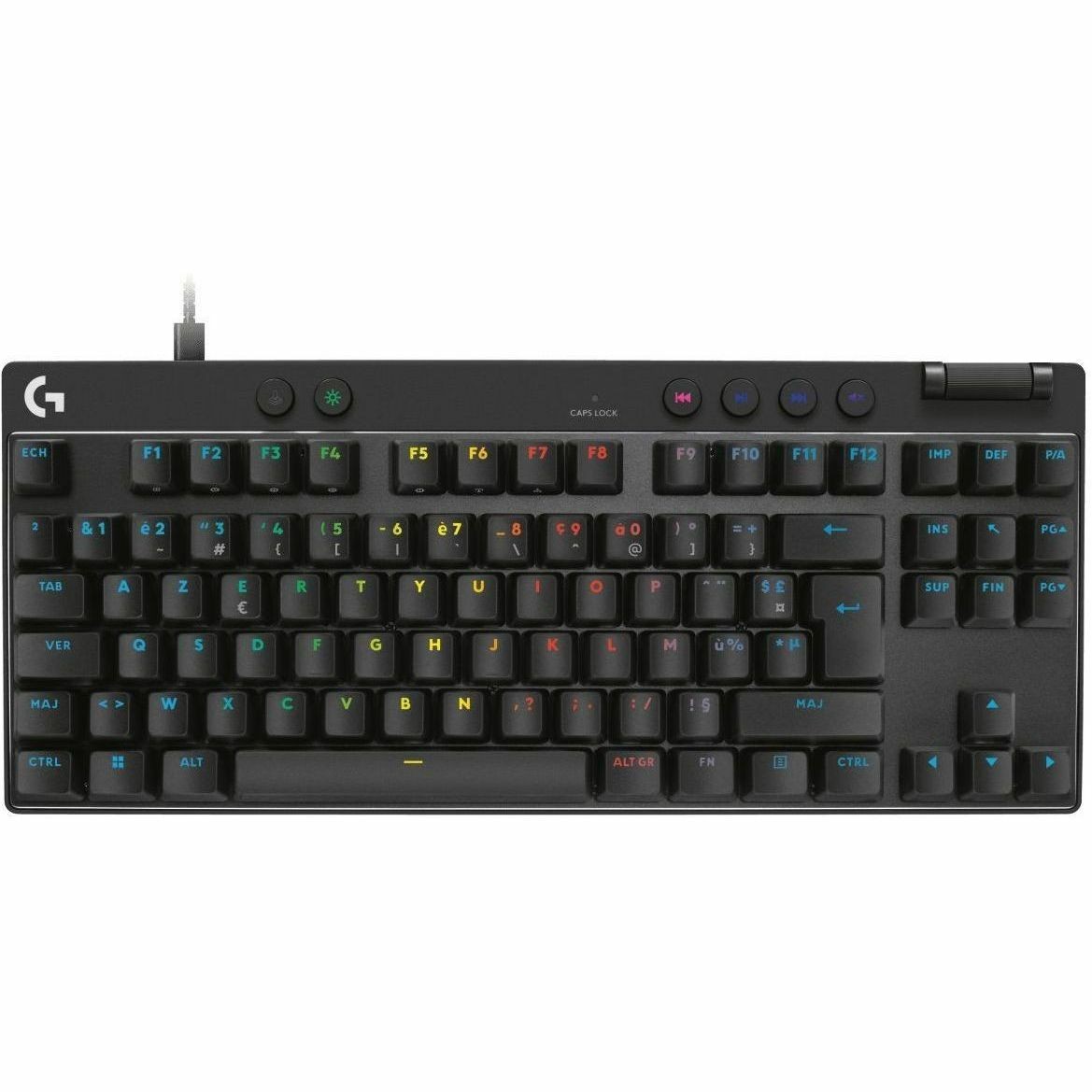 Logitech G PRO X TKL Gaming-toetsenbord - Tenkeyless - Kabel Verbinding - USB Interface - RGB LED - Frans - AZERTY indeling - Wit