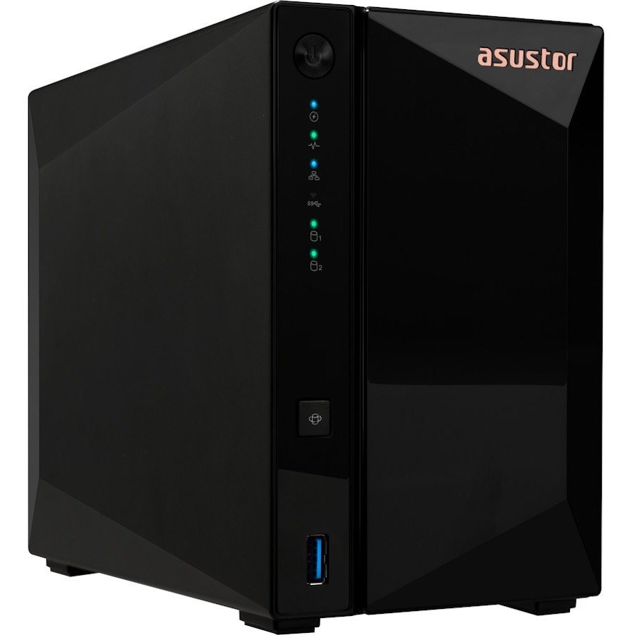 Asustor Drivestor 2 Pro AS3302T - 2 Bay NAS, 1.4GHz Quad Core, 2.5GbE Port, 2GB RAM DDR4, Network Attached Storage (Diskless)