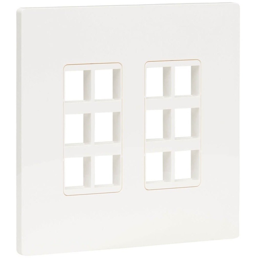 Eaton Tripp Lite Series 12-Port Keystone Double-Gang Faceplate, White, TAA