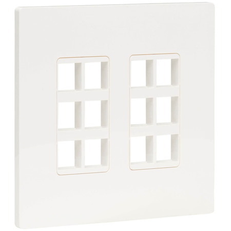 Eaton Tripp Lite Series 12-Port Keystone Double-Gang Faceplate, White, TAA
