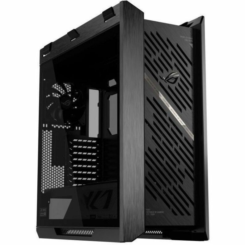 Asus ROG Strix Helios II Gaming Computer Case - EATX, ATX Motherboard Supported - Mid-tower - Tempered Glass, Aluminium, Brushed Aluminium - Black
