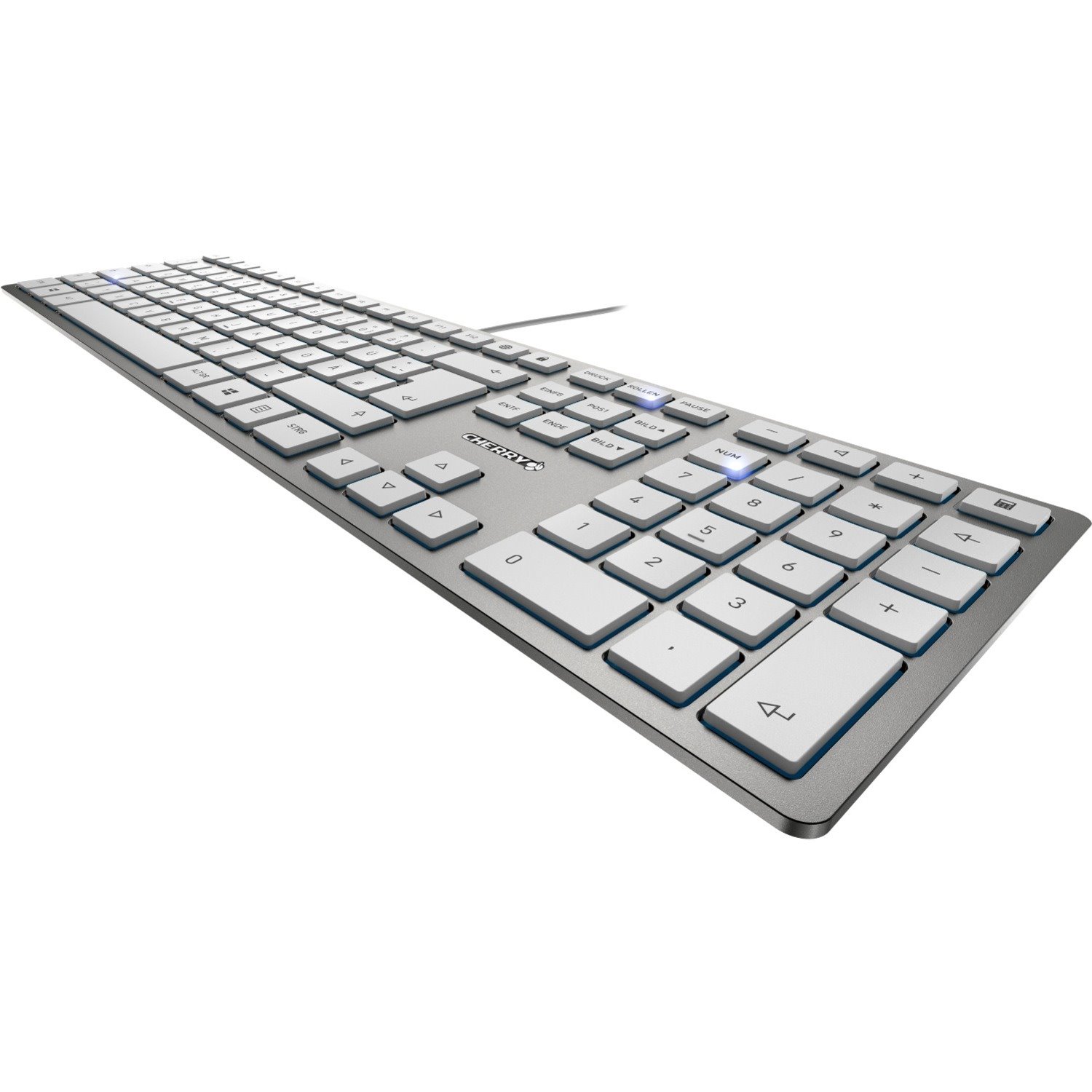 CHERRY KC 6000 SLIM Tastatur - Kabel Konnektivität - USB Schnittstelle - Deutsch - Silber