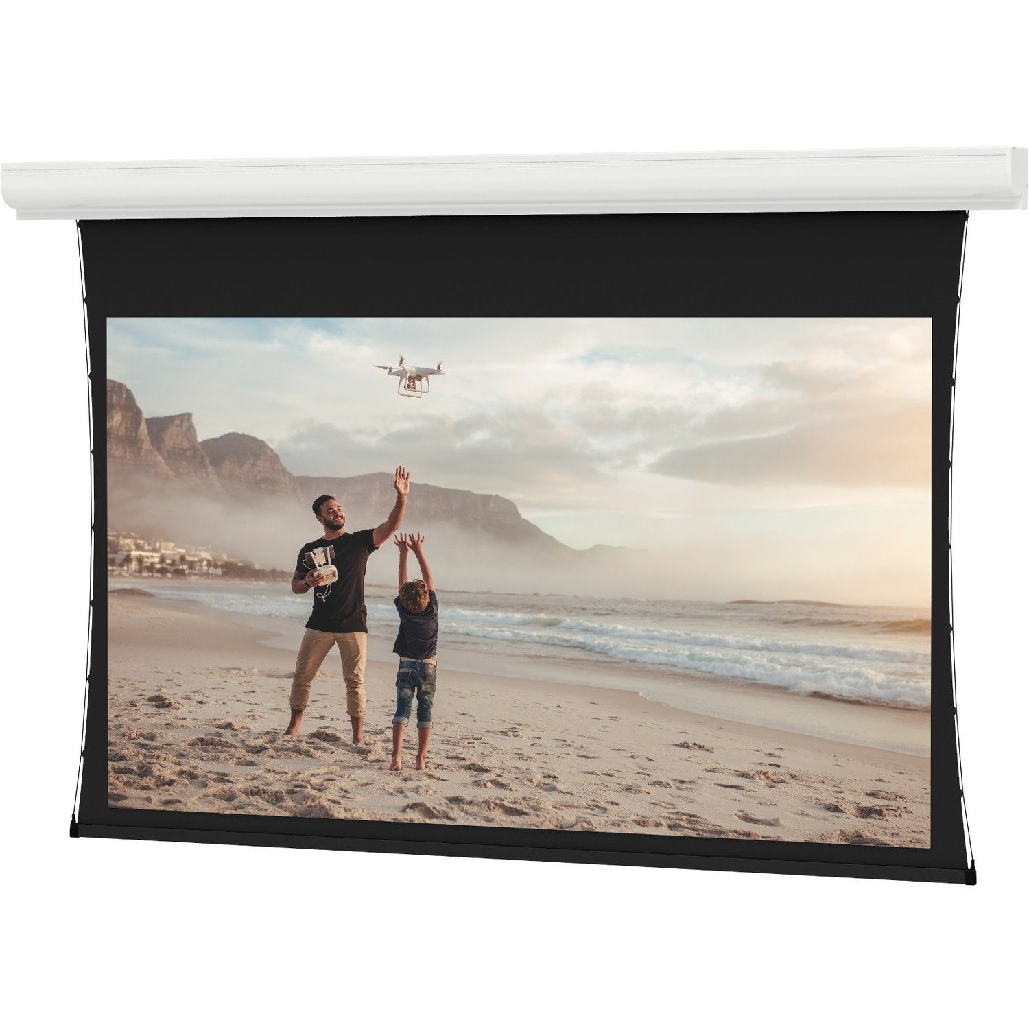 Da-Lite Tensioned Contour Electrol Series Projection Screen - Wall or Ceiling Mounted Electric Screen - 189in Screen
