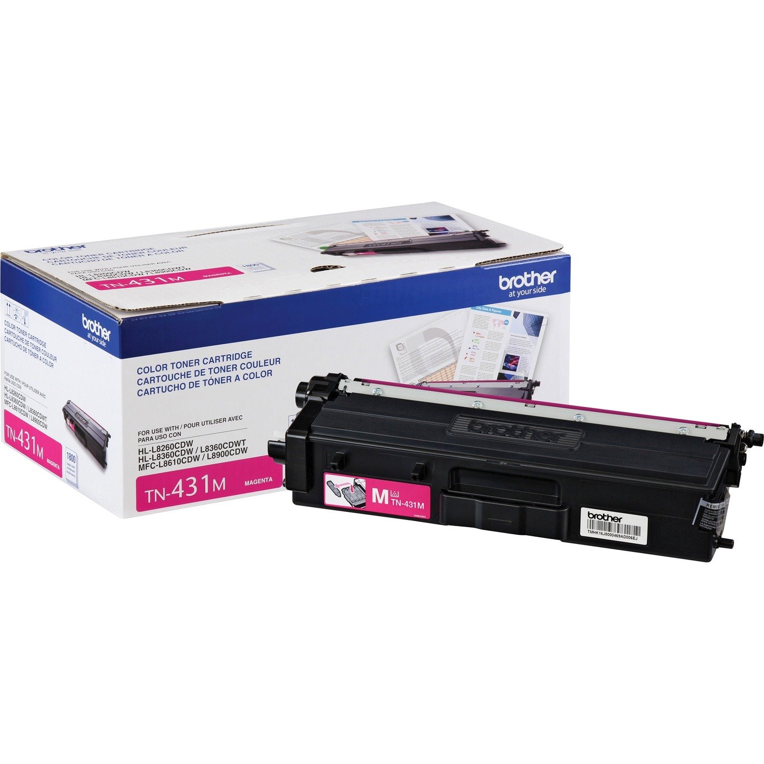 Brother TN431M Original Standard Yield Laser Toner Cartridge - Magenta - 1 Each